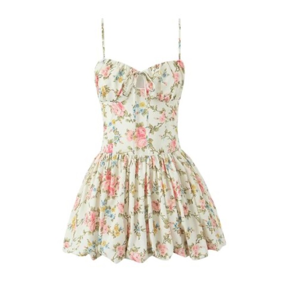 Sweet Printed Mini Dress Sexy Backless - Picture 1 of 8